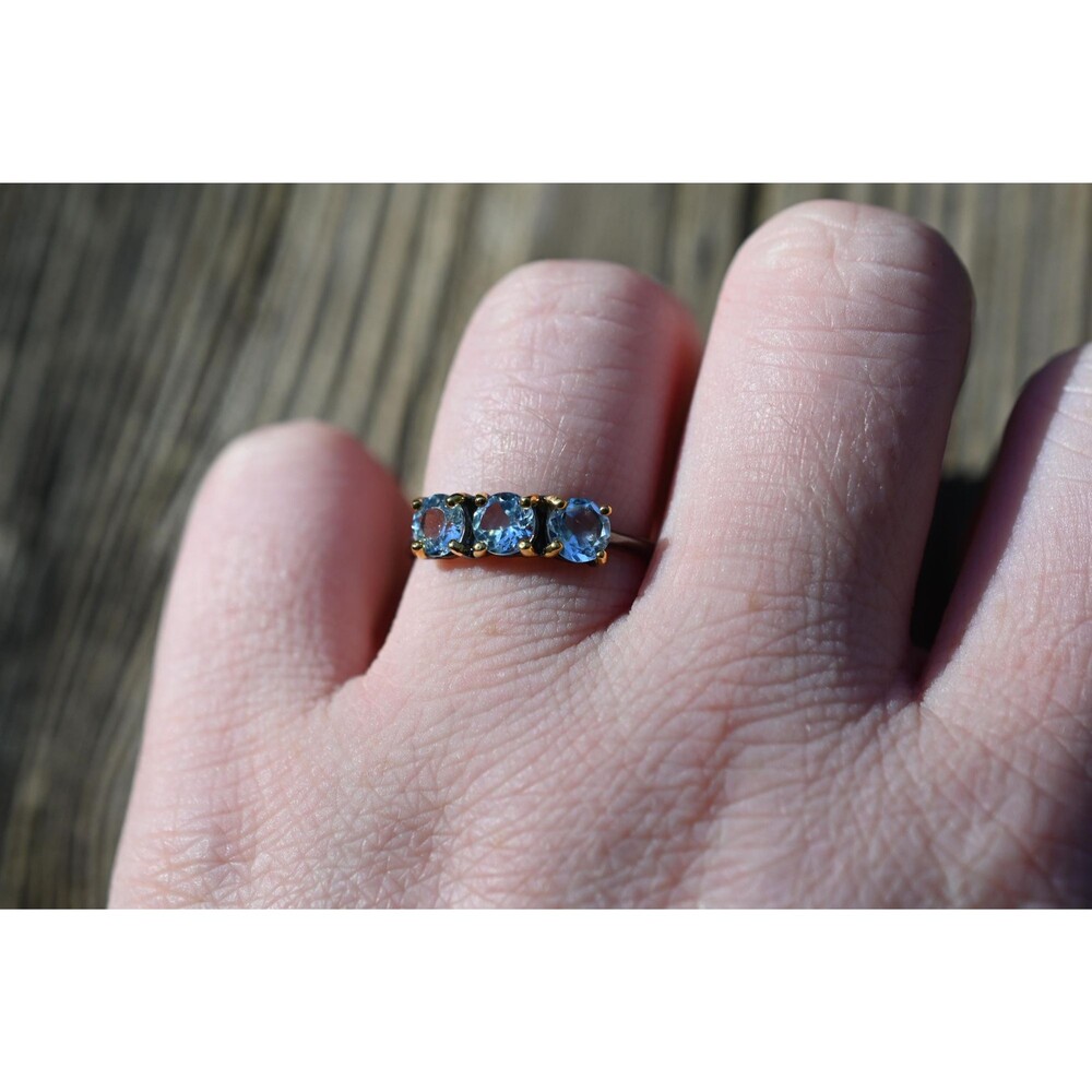 Blue topaz engagement ring size 8 925 sterling silver